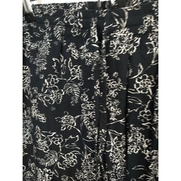 J Jill L* jogger pants women Drawstring Waist Black Floral comfort Pocket - Picture 5 of 13